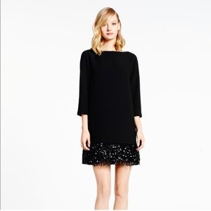 Kate Spade “Las Vegas” Black Sequin Fringe Mini 3/4 Sleeve Cocktail dress